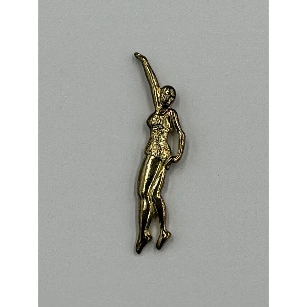 Gold Colored Dancer Dancing Lapel‎ Pin Brooch